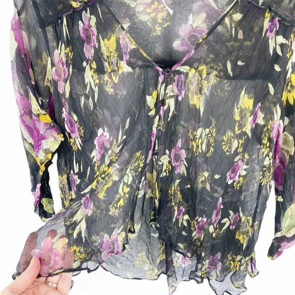 FREE PEOPLE Sheer Chiffon Katomi Cardigan XS - Picture 3 of 6